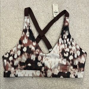 Aerie Brown and White Bikini with Geometric Pattern